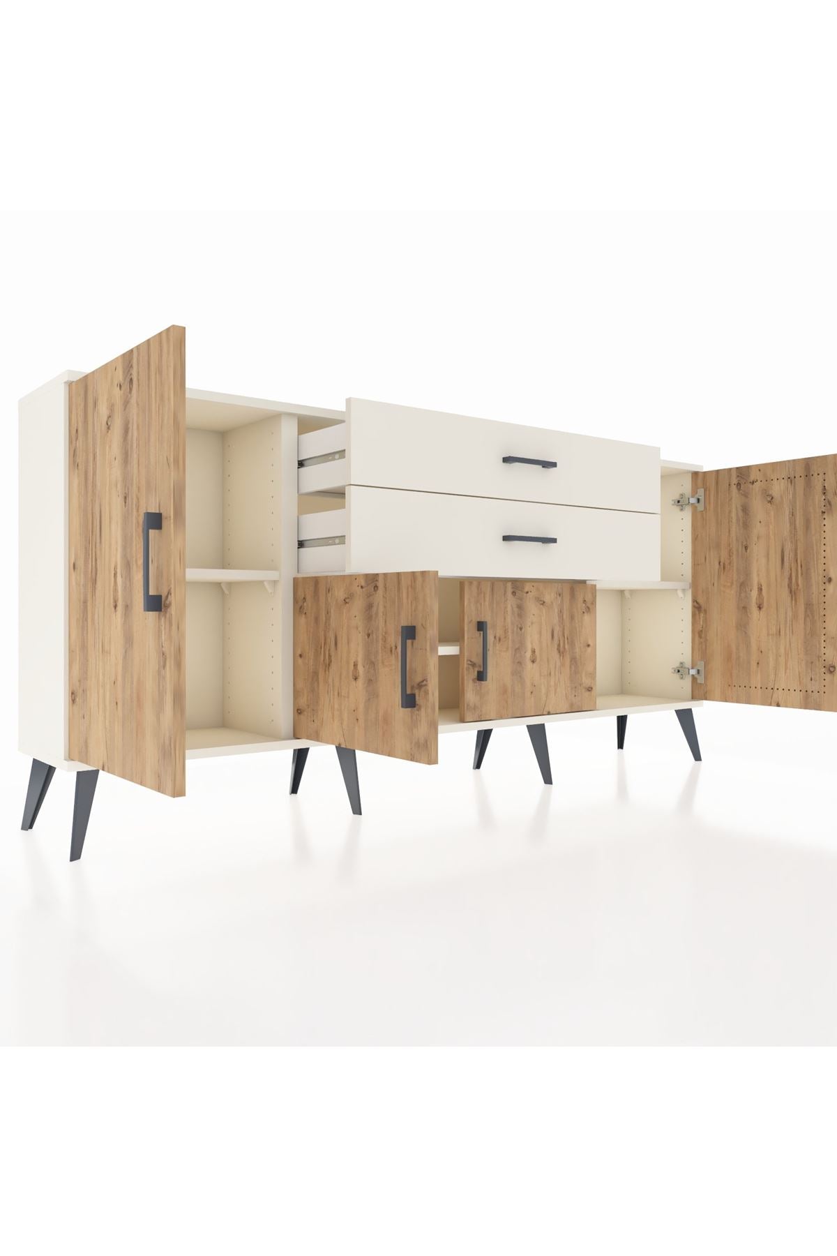 Arges Konsol 3 Raflı 2 Çekmeceli 4 Kapaklı 176x30x83 - S148M002V01A