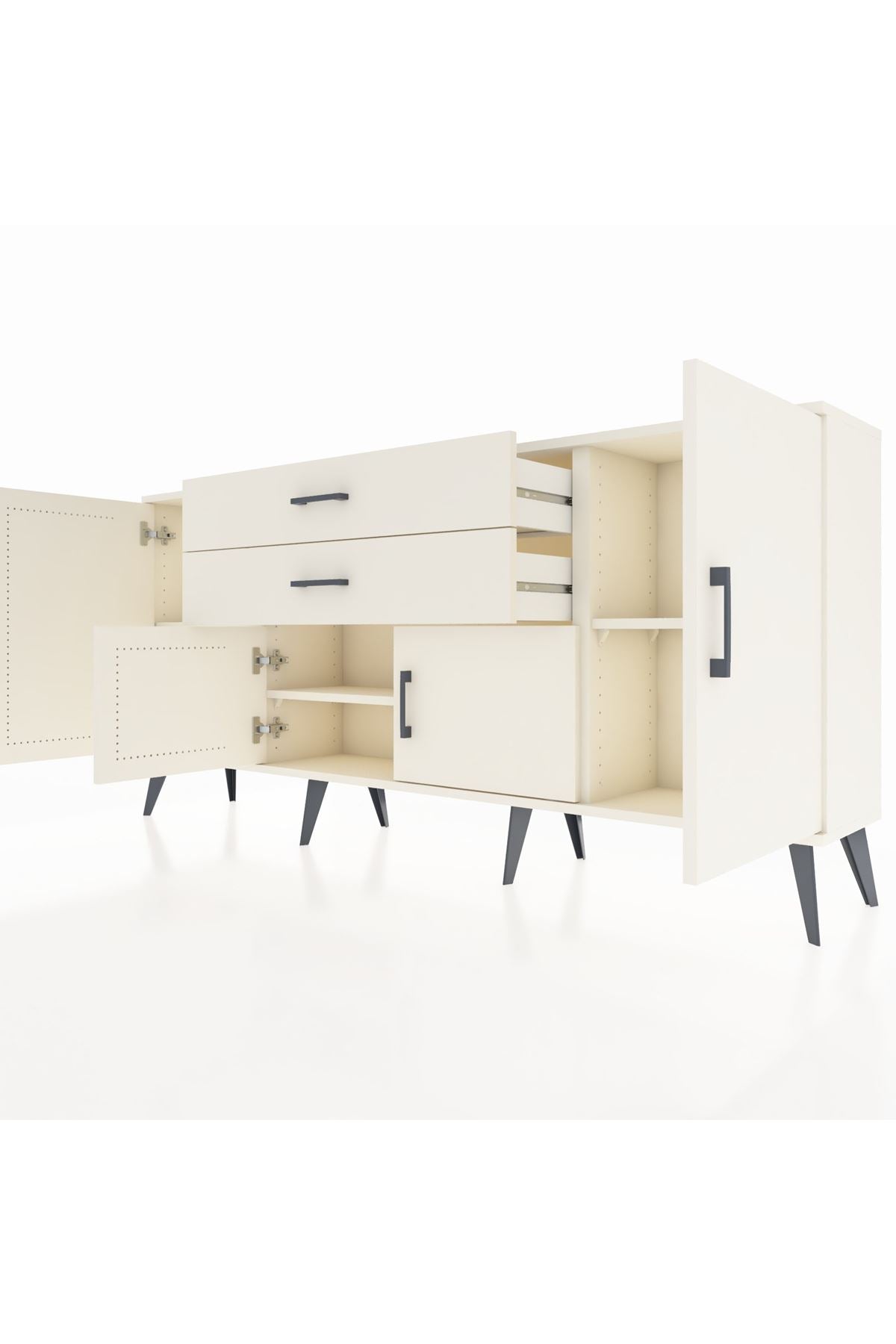 Arges Konsol 3 Raflı 2 Çekmeceli 4 Kapaklı 176x30x83 - S148M002V04A