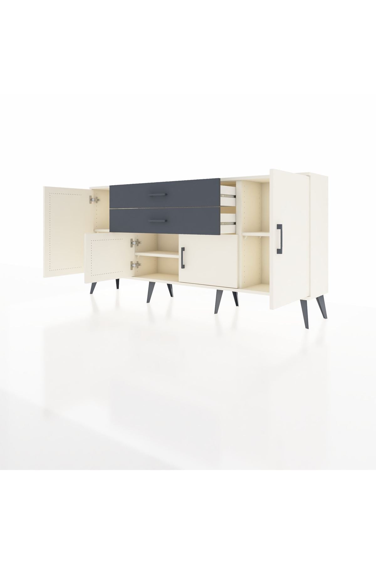 Arges Konsol 3 Raflı 2 Çekmeceli 4 Kapaklı 176x30x83 - S148M002V05A