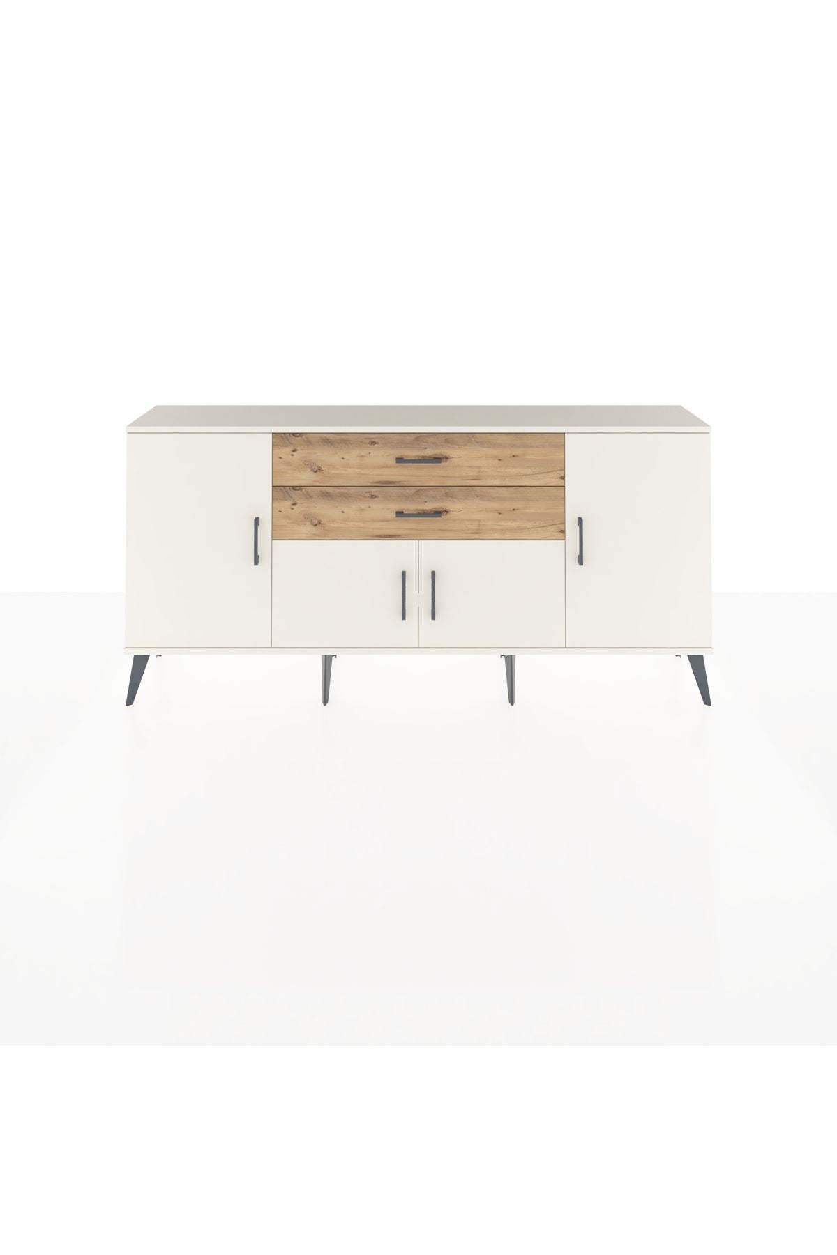 Arges Konsol 3 Raflı 2 Çekmeceli 4 Kapaklı 176x30x83 - S148M002V06A