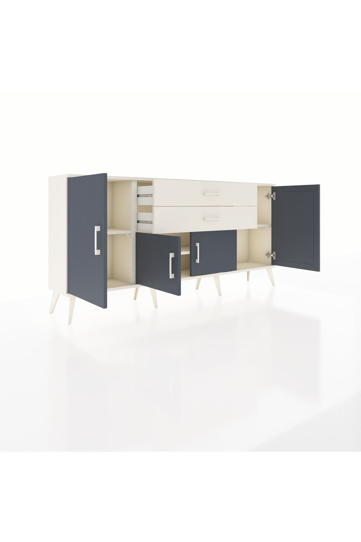Arges Konsol 3 Raflı 2 Çekmeceli 4 Kapaklı 176x30x83 - S148M002V07A