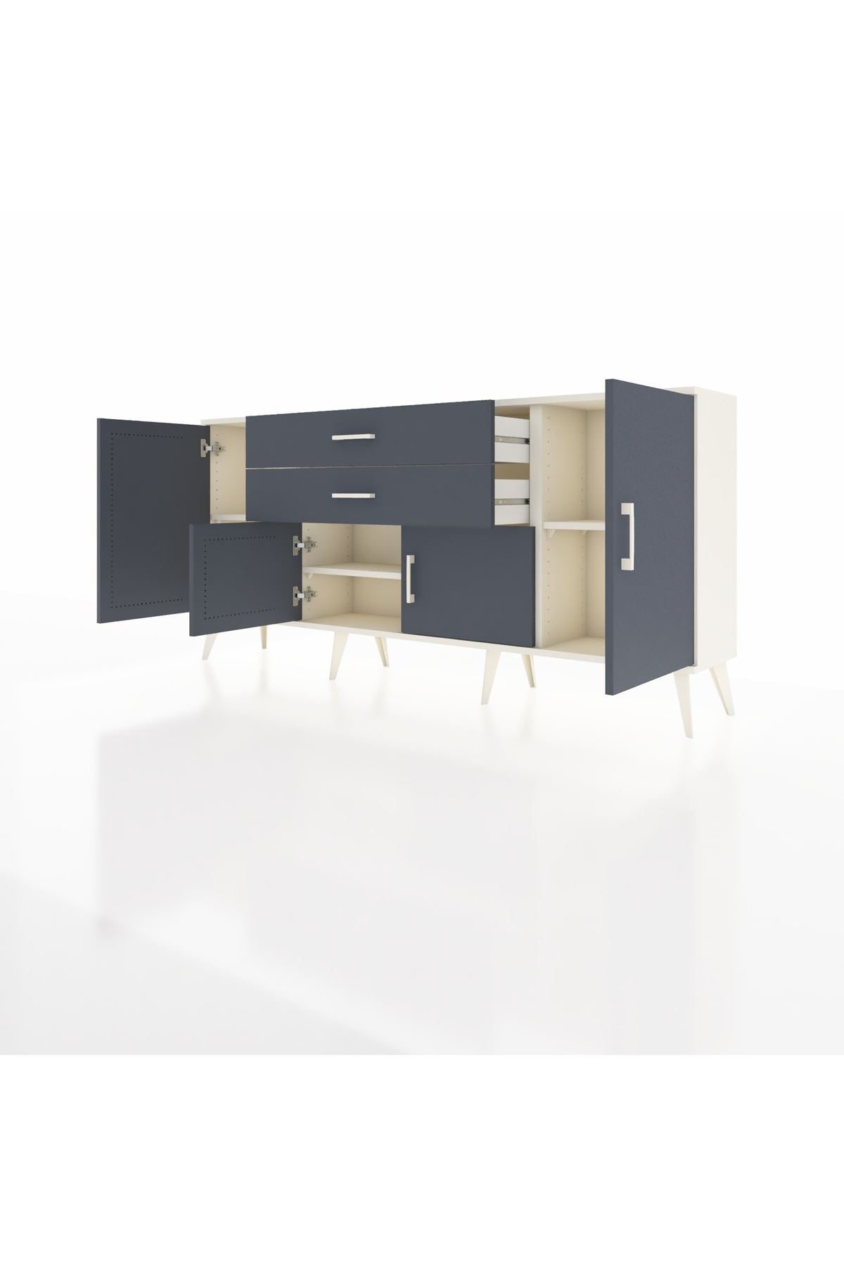 Arges Konsol 3 Raflı 2 Çekmeceli 4 Kapaklı 176x30x83 - S148M002V08A