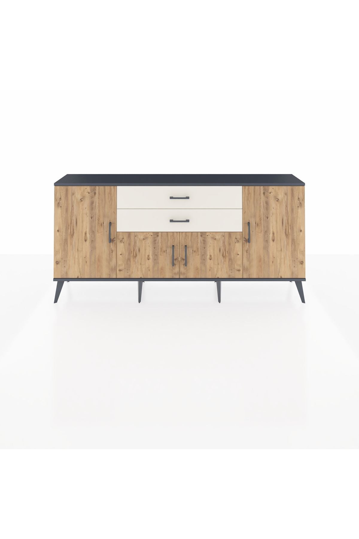 Arges Konsol 3 Raflı 2 Çekmeceli 4 Kapaklı 176x30x83 - S148M002V10A