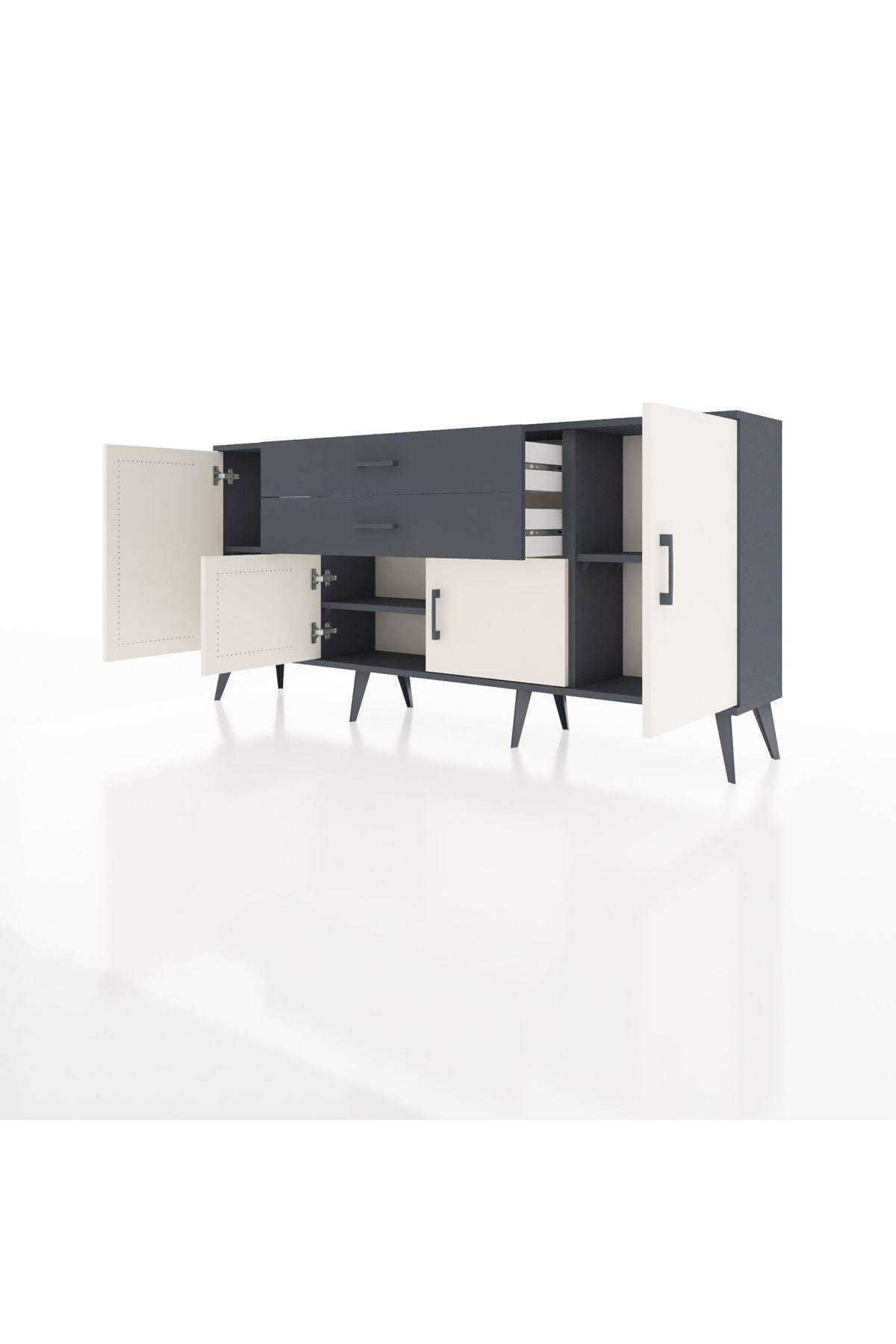 Arges Konsol 3 Raflı 2 Çekmeceli 4 Kapaklı 176x30x83 - S148M002V14A