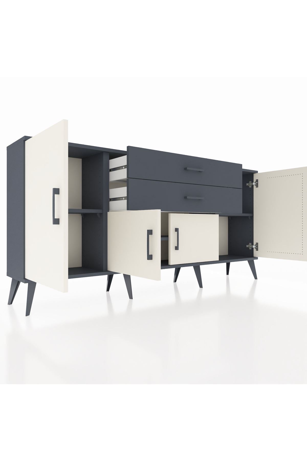 Arges Konsol 3 Raflı 2 Çekmeceli 4 Kapaklı 176x30x83 - S148M002V14A