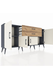 Arges Konsol 3 Raflı 2 Çekmeceli 4 Kapaklı 176x30x83 - S148M002V15A