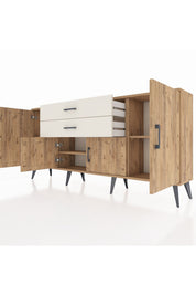 Arges Konsol 3 Raflı 2 Çekmeceli 4 Kapaklı 176x30x83 - S148M002V19A