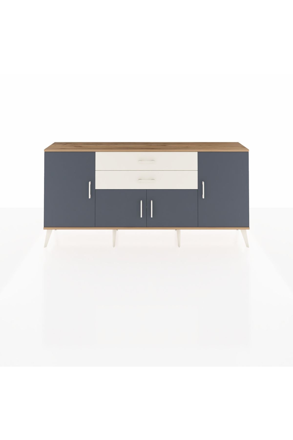 Arges Konsol 3 Raflı 2 Çekmeceli 4 Kapaklı 176x30x83 - S148M002V25A