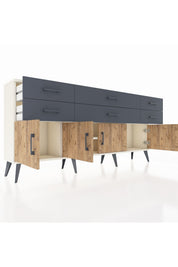 Arges Konsol 2 Raflı 6 Çekmeceli 4 Kapaklı 176x30x83 - S148M003V02A