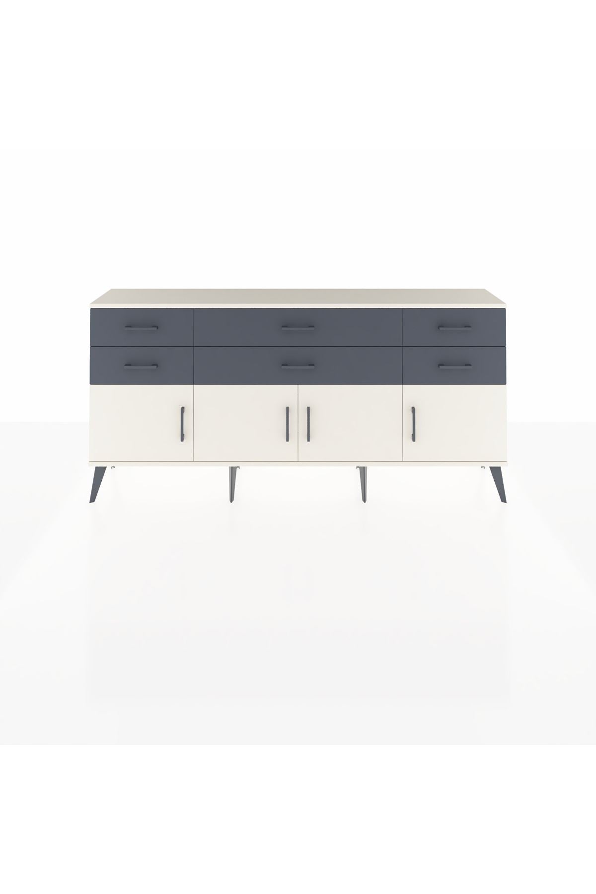 Arges Konsol 2 Raflı 6 Çekmeceli 4 Kapaklı 176x30x83 - S148M003V05A