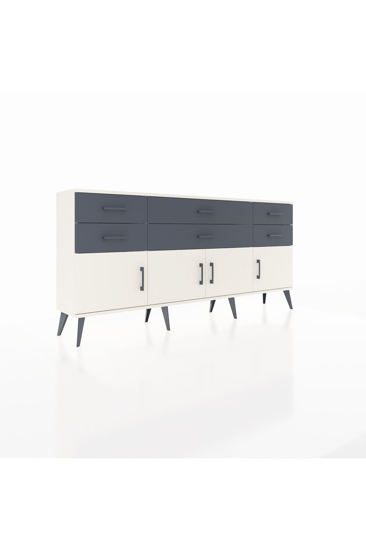 Arges Konsol 2 Raflı 6 Çekmeceli 4 Kapaklı 176x30x83 - S148M003V05A