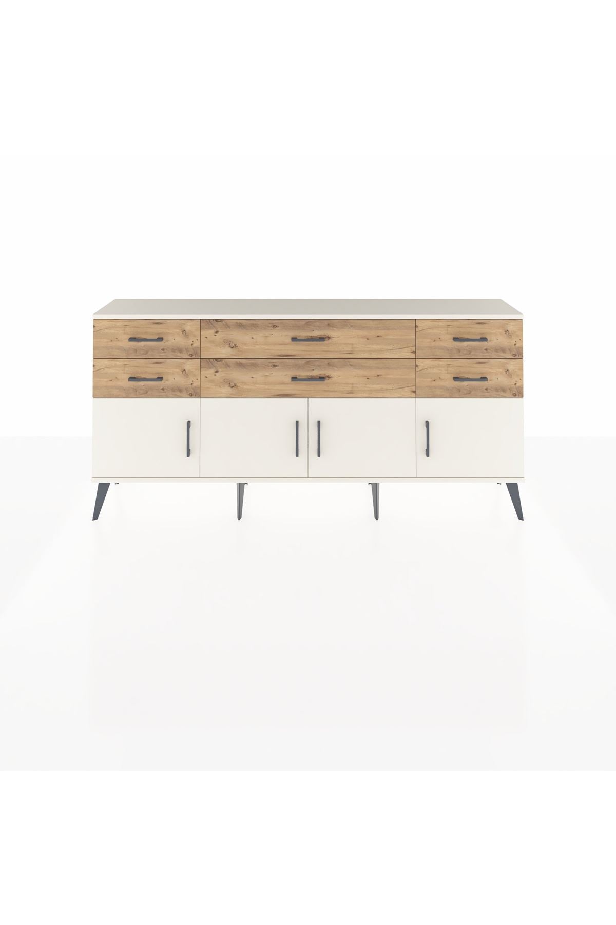 Arges Konsol 2 Raflı 6 Çekmeceli 4 Kapaklı 176x30x83 - S148M003V06A