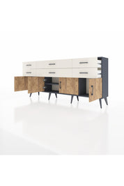 Arges Konsol 2 Raflı 6 Çekmeceli 4 Kapaklı 176x30x83 - S148M003V10A