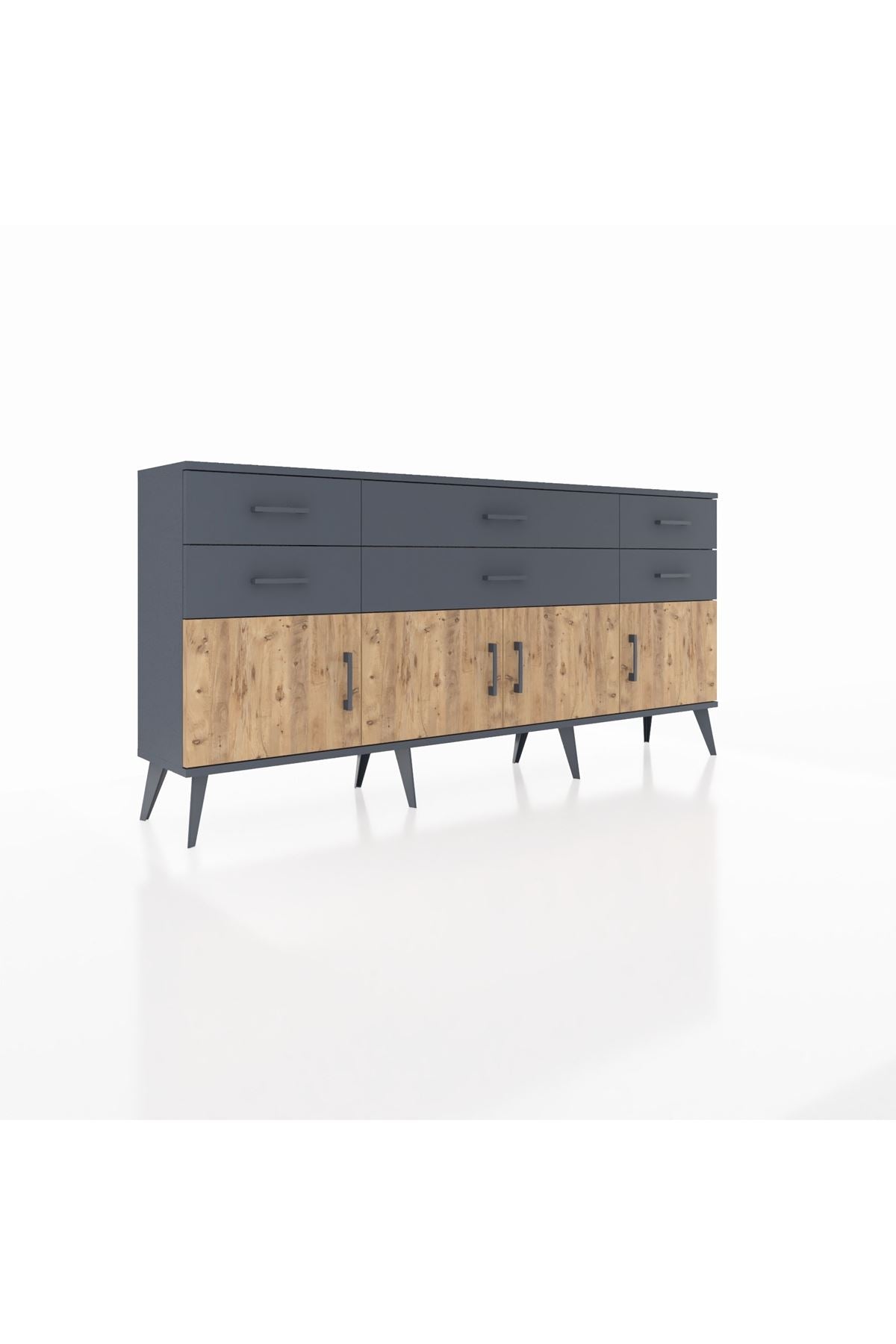 Arges Konsol 2 Raflı 6 Çekmeceli 4 Kapaklı 176x30x83 - S148M003V11A