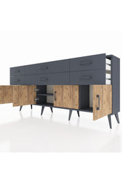 Arges Konsol 2 Raflı 6 Çekmeceli 4 Kapaklı 176x30x83 - S148M003V11A
