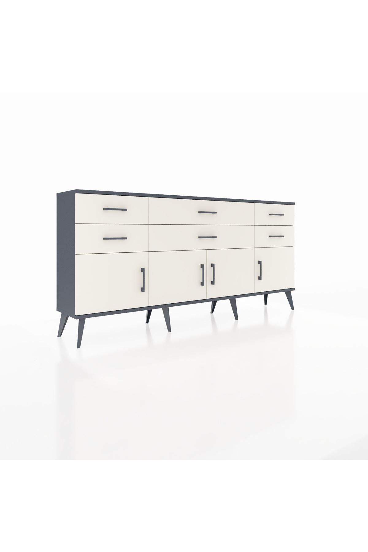 Arges Konsol 2 Raflı 6 Çekmeceli 4 Kapaklı 176x30x83 - S148M003V13A
