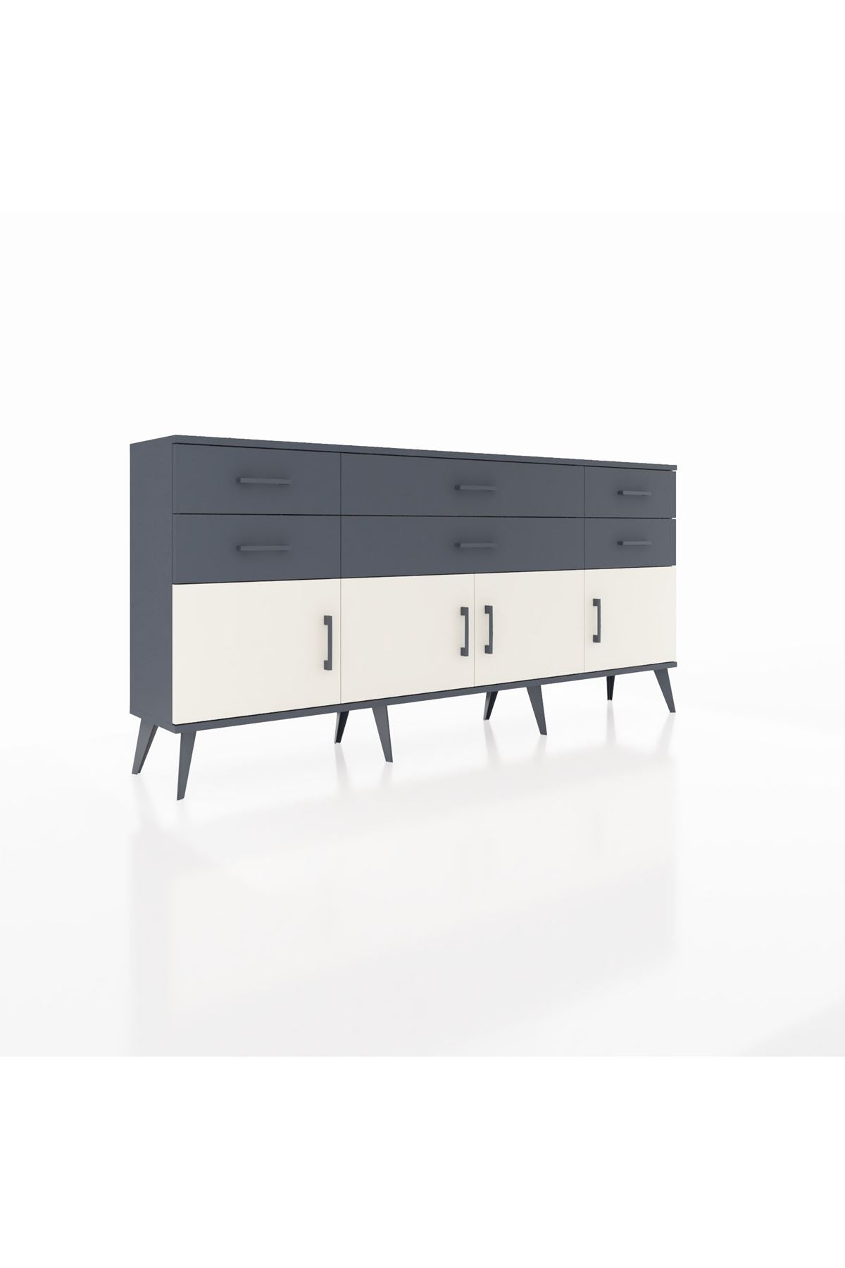 Arges Konsol 2 Raflı 6 Çekmeceli 4 Kapaklı 176x30x83 - S148M003V14A