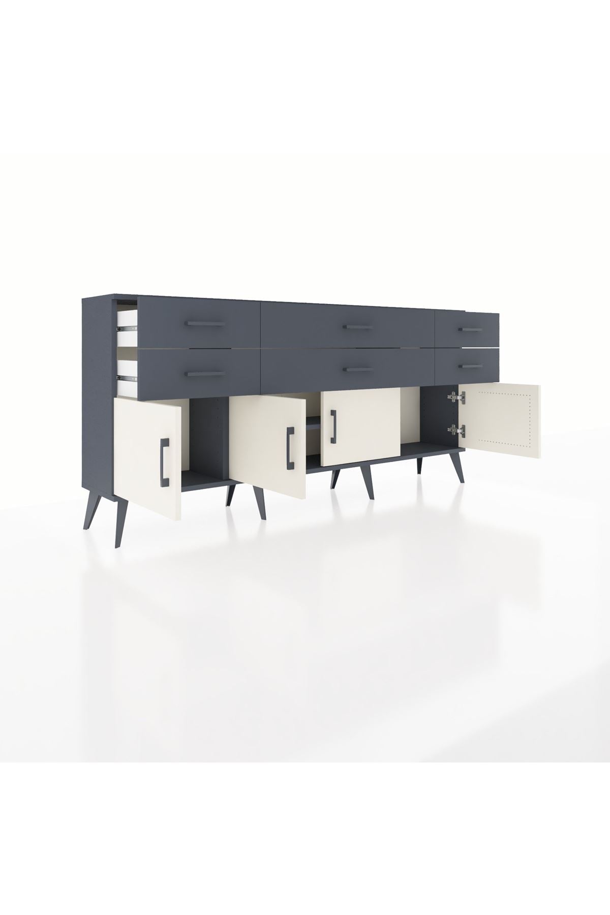 Arges Konsol 2 Raflı 6 Çekmeceli 4 Kapaklı 176x30x83 - S148M003V14A