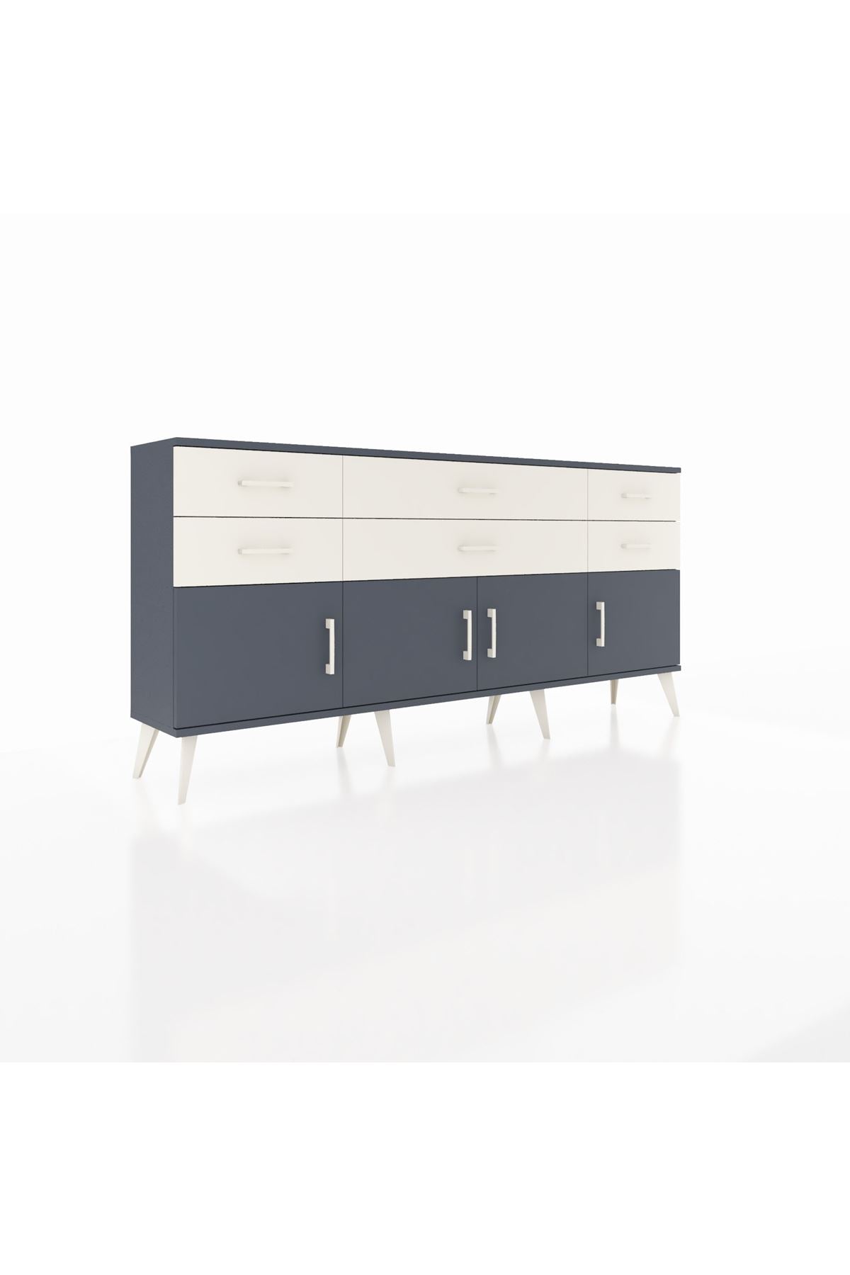 Arges Konsol 2 Raflı 6 Çekmeceli 4 Kapaklı 176x30x83 - S148M003V16A