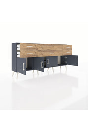 Arges Konsol 2 Raflı 6 Çekmeceli 4 Kapaklı 176x30x83 - S148M003V18A
