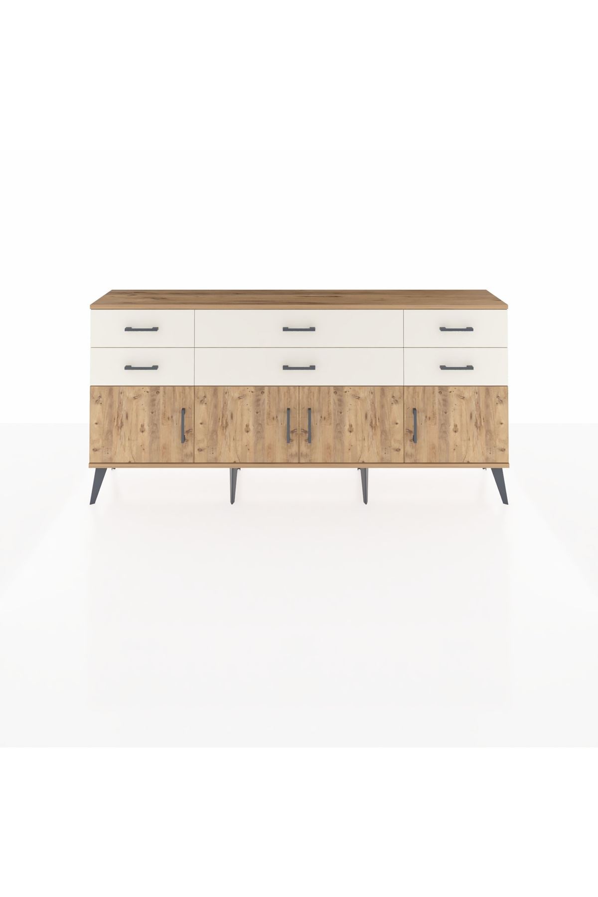 Arges Konsol 2 Raflı 6 Çekmeceli 4 Kapaklı 176x30x83 - S148M003V19A
