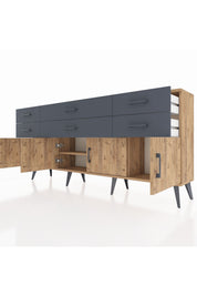 Arges Konsol 2 Raflı 6 Çekmeceli 4 Kapaklı 176x30x83 - S148M003V20A
