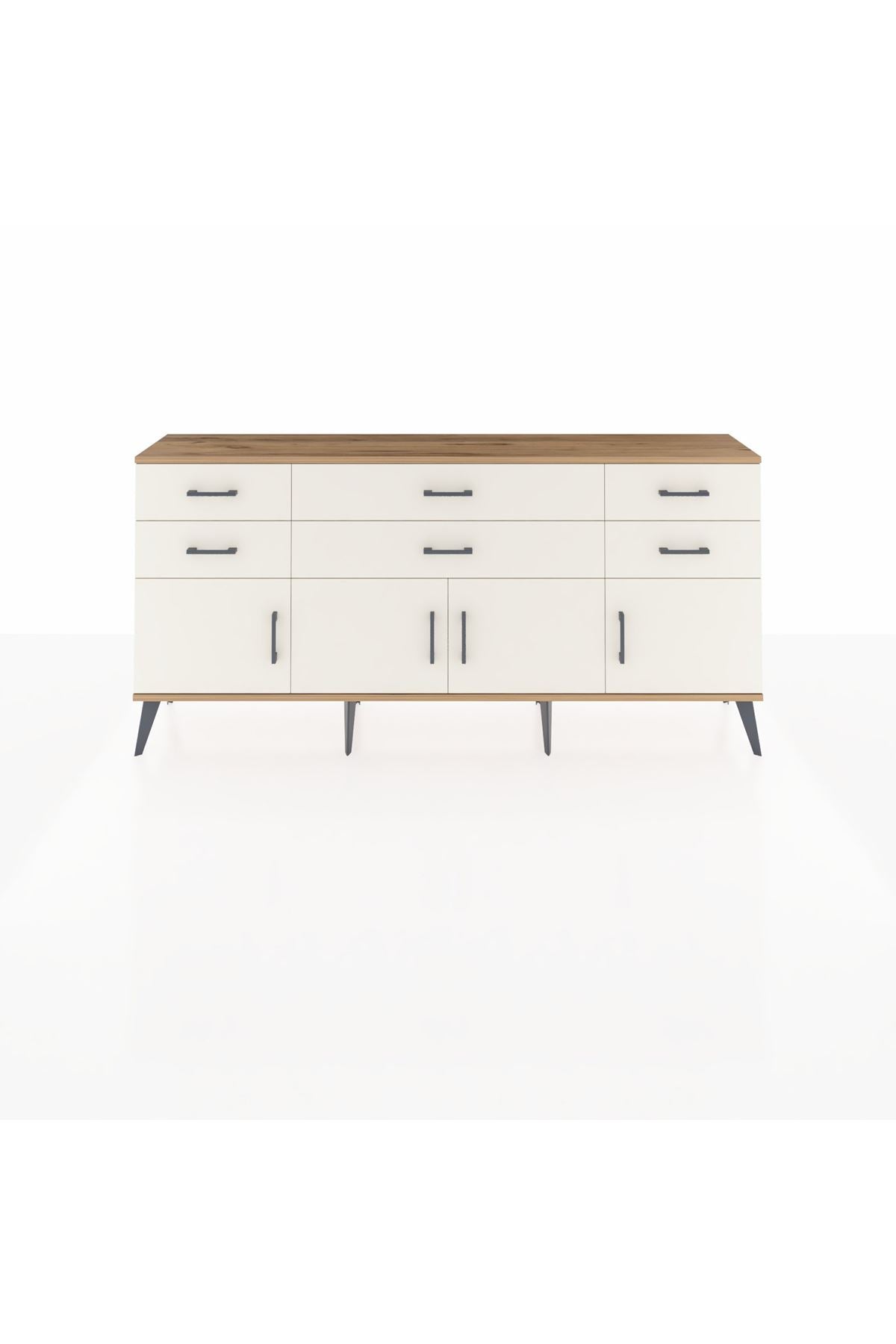 Arges Konsol 2 Raflı 6 Çekmeceli 4 Kapaklı 176x30x83 - S148M003V22A