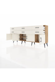 Arges Konsol 2 Raflı 6 Çekmeceli 4 Kapaklı 176x30x83 - S148M003V22A