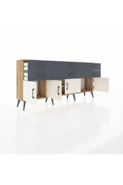 Arges Konsol 2 Raflı 6 Çekmeceli 4 Kapaklı 176x30x83 - S148M003V23A