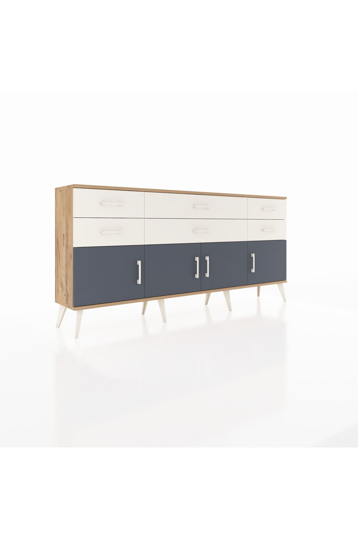 Arges Konsol 2 Raflı 6 Çekmeceli 4 Kapaklı 176x30x83 - S148M003V25A