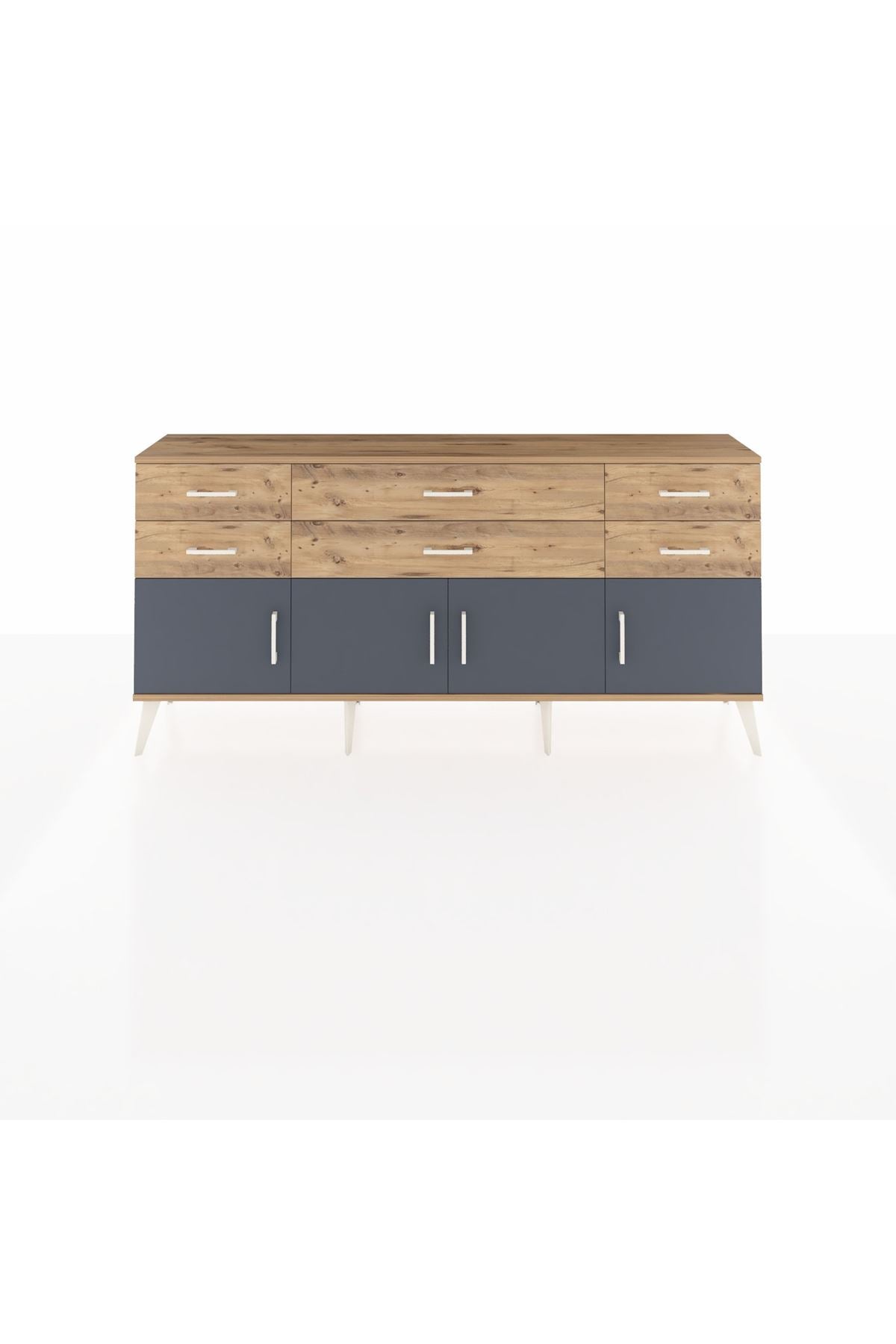Arges Konsol 2 Raflı 6 Çekmeceli 4 Kapaklı 176x30x83 - S148M003V27A