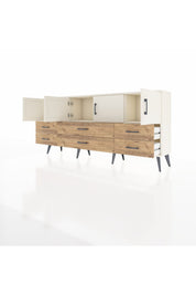 Arges Konsol 3 Raflı 6 Çekmeceli 4 Kapaklı 176x30x83 - S148M004V06A