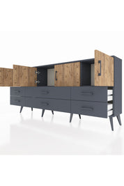 Arges Konsol 3 Raflı 6 Çekmeceli 4 Kapaklı 176x30x83 - S148M004V11A