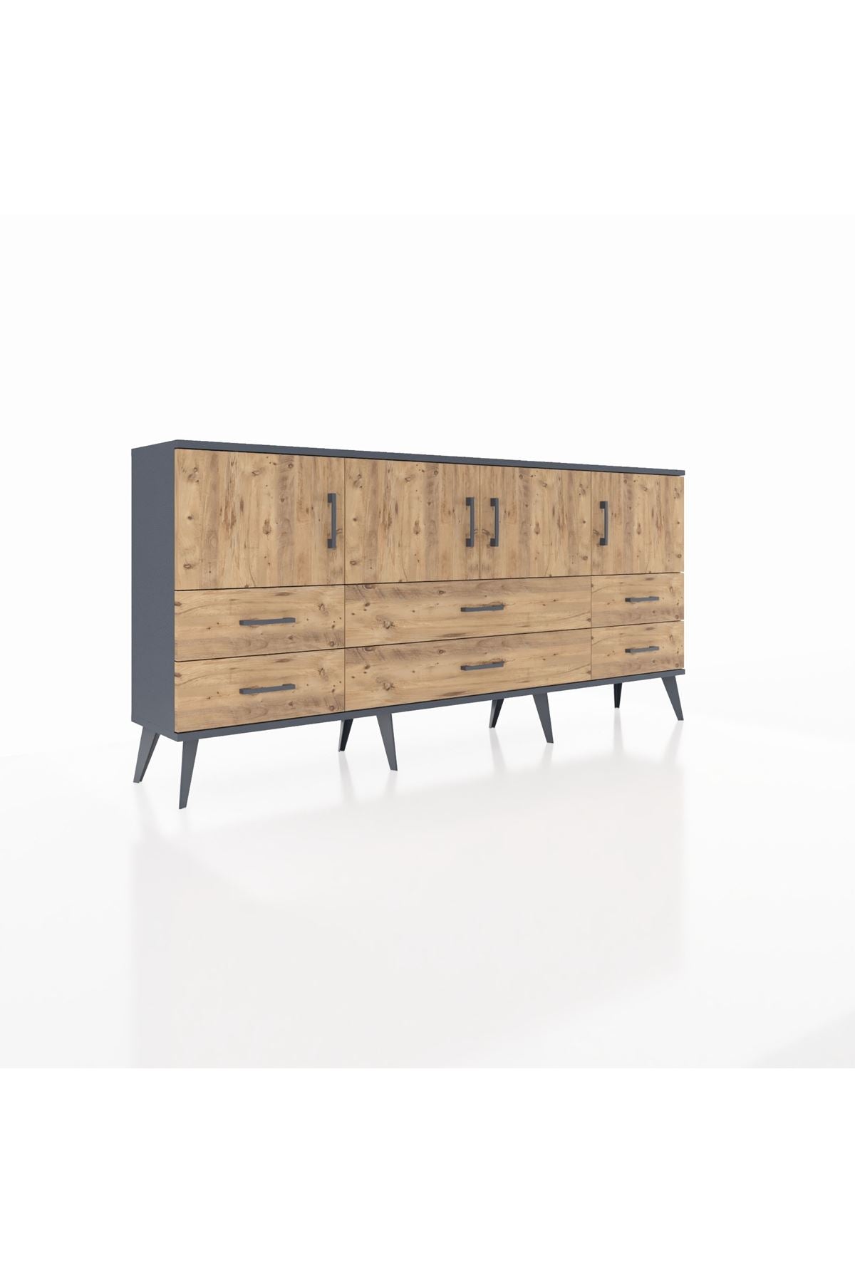 Arges Konsol 3 Raflı 6 Çekmeceli 4 Kapaklı 176x30x83 - S148M004V12A
