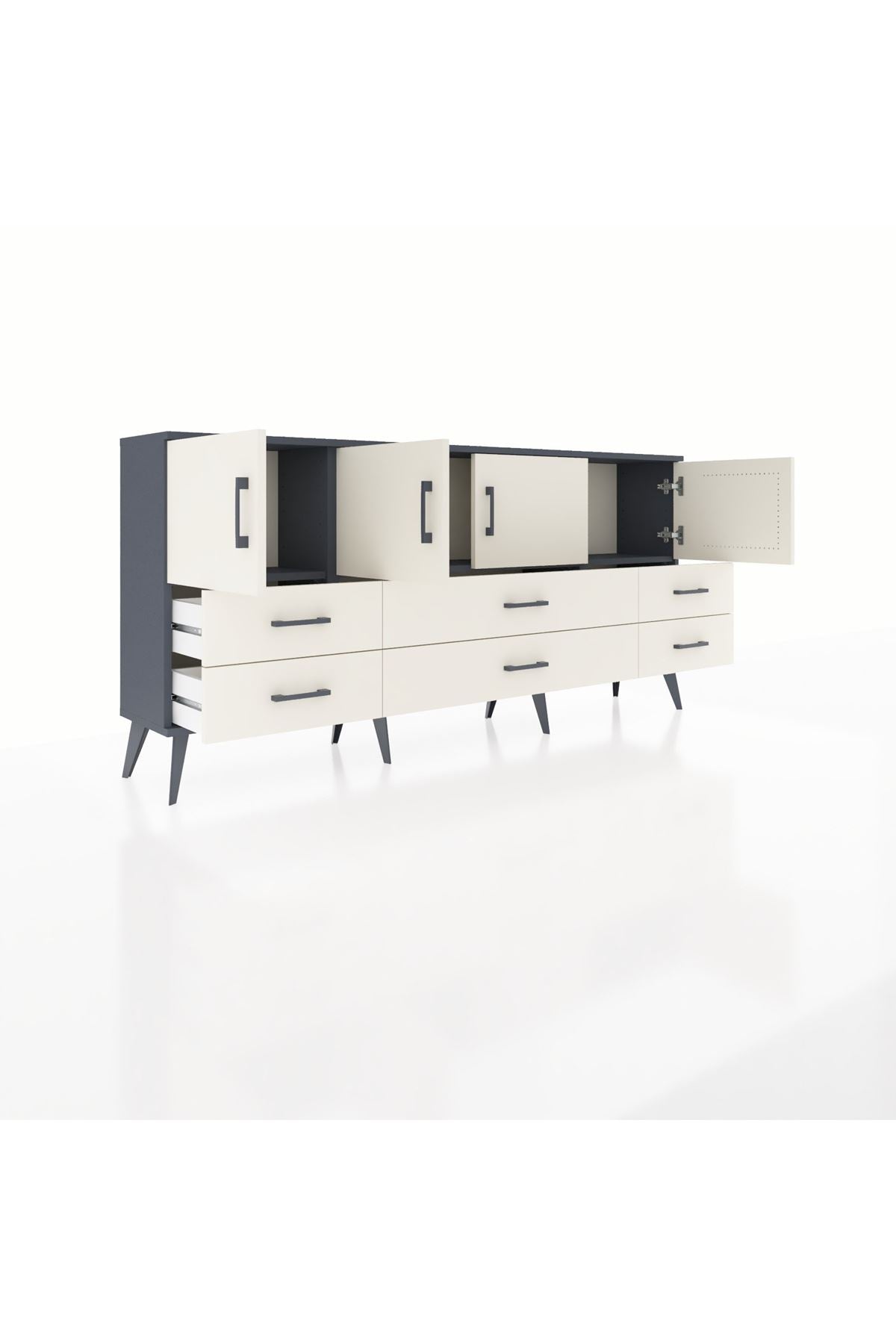 Arges Konsol 3 Raflı 6 Çekmeceli 4 Kapaklı 176x30x83 - S148M004V13A