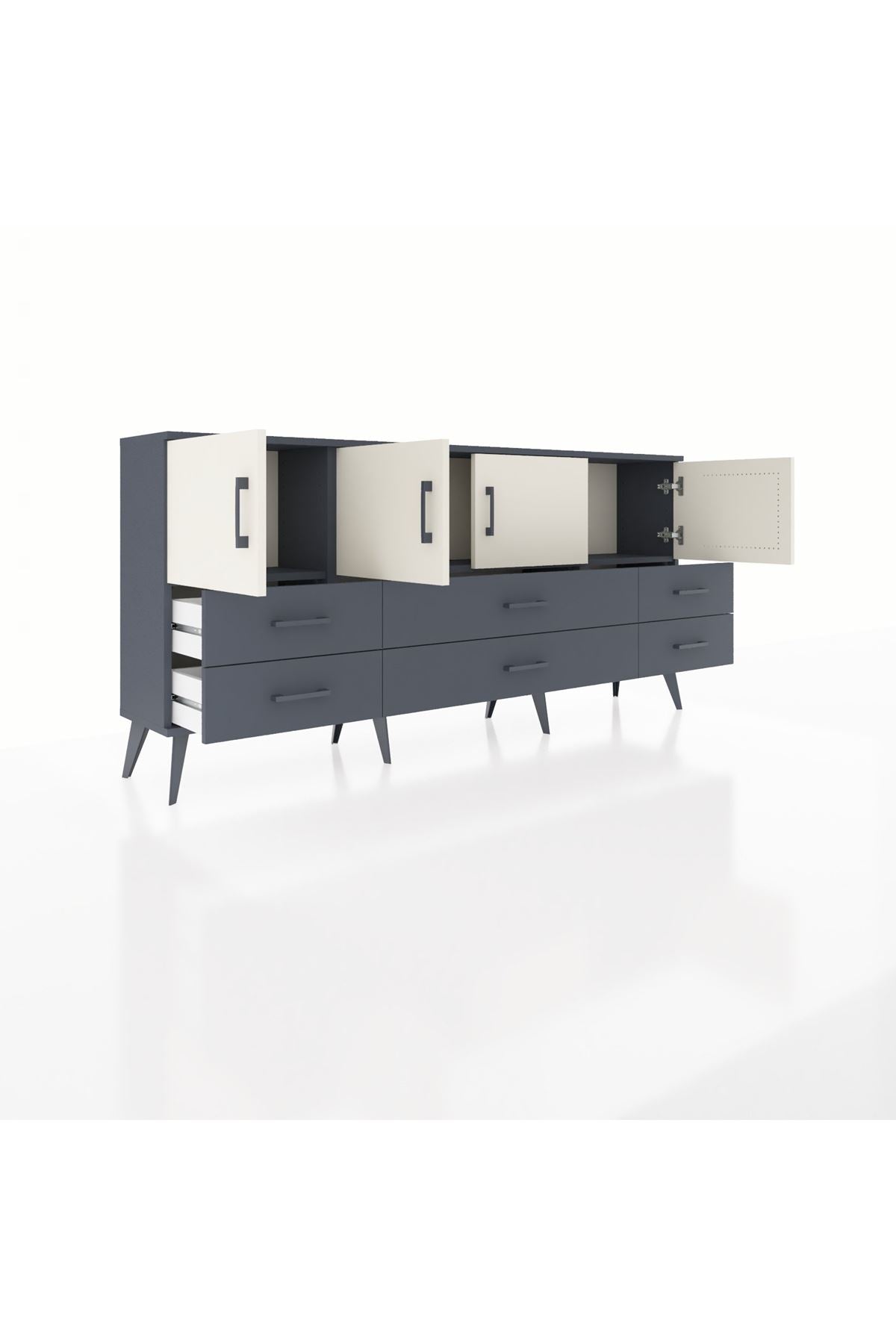 Arges Konsol 3 Raflı 6 Çekmeceli 4 Kapaklı 176x30x83 - S148M004V14A