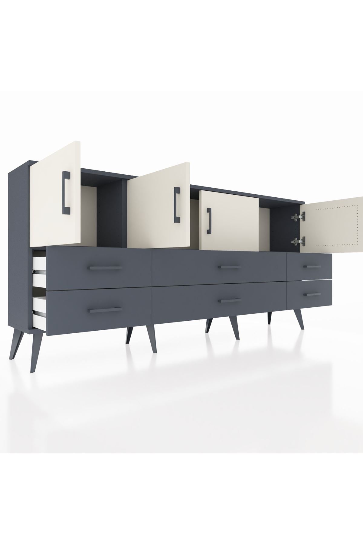 Arges Konsol 3 Raflı 6 Çekmeceli 4 Kapaklı 176x30x83 - S148M004V14A