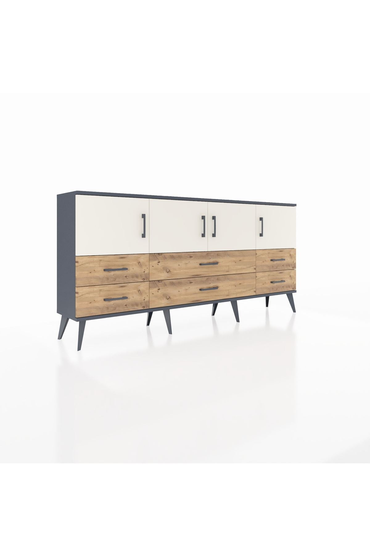 Arges Konsol 3 Raflı 6 Çekmeceli 4 Kapaklı 176x30x83 - S148M004V15A