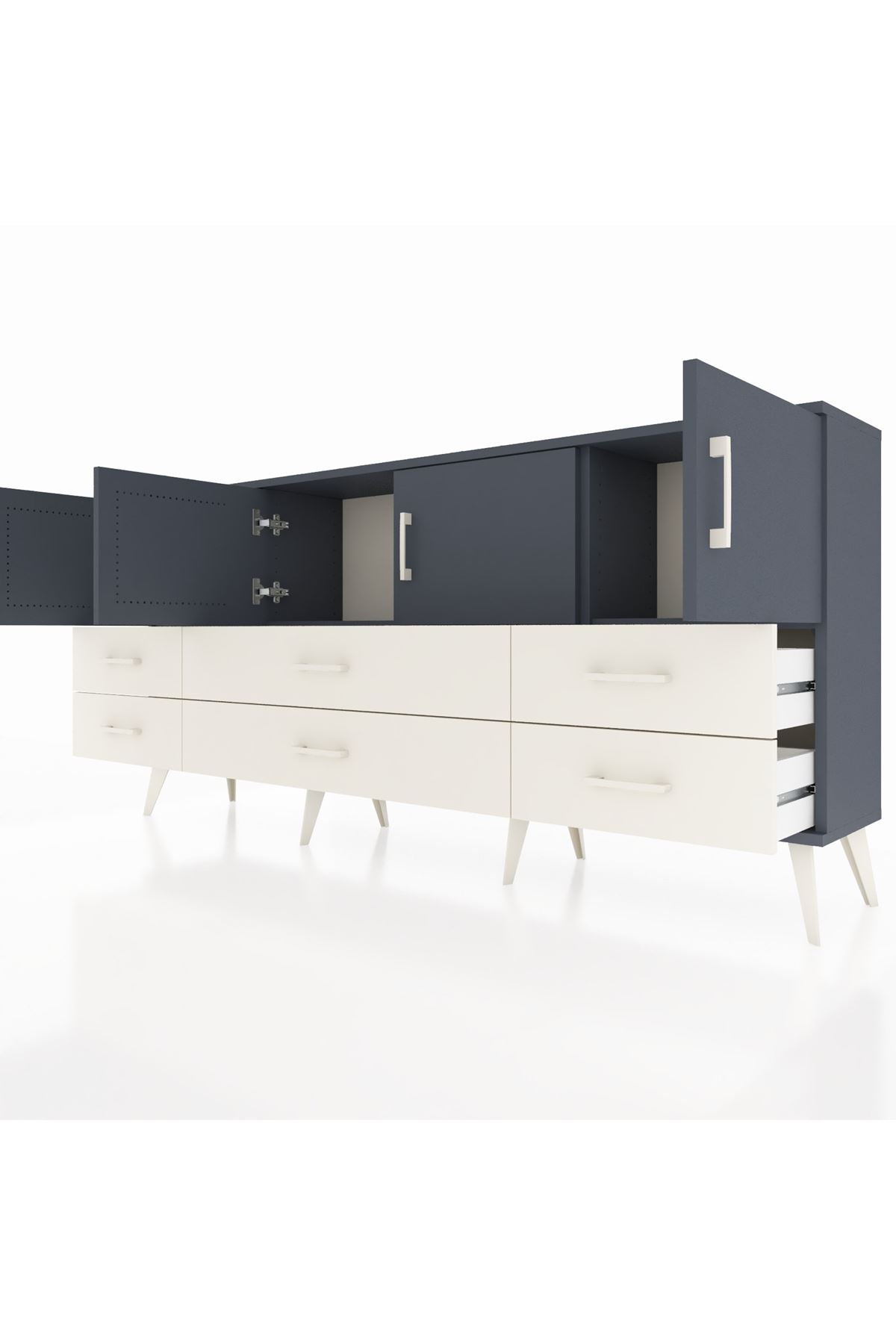 Arges Konsol 3 Raflı 6 Çekmeceli 4 Kapaklı 176x30x83 - S148M004V16A