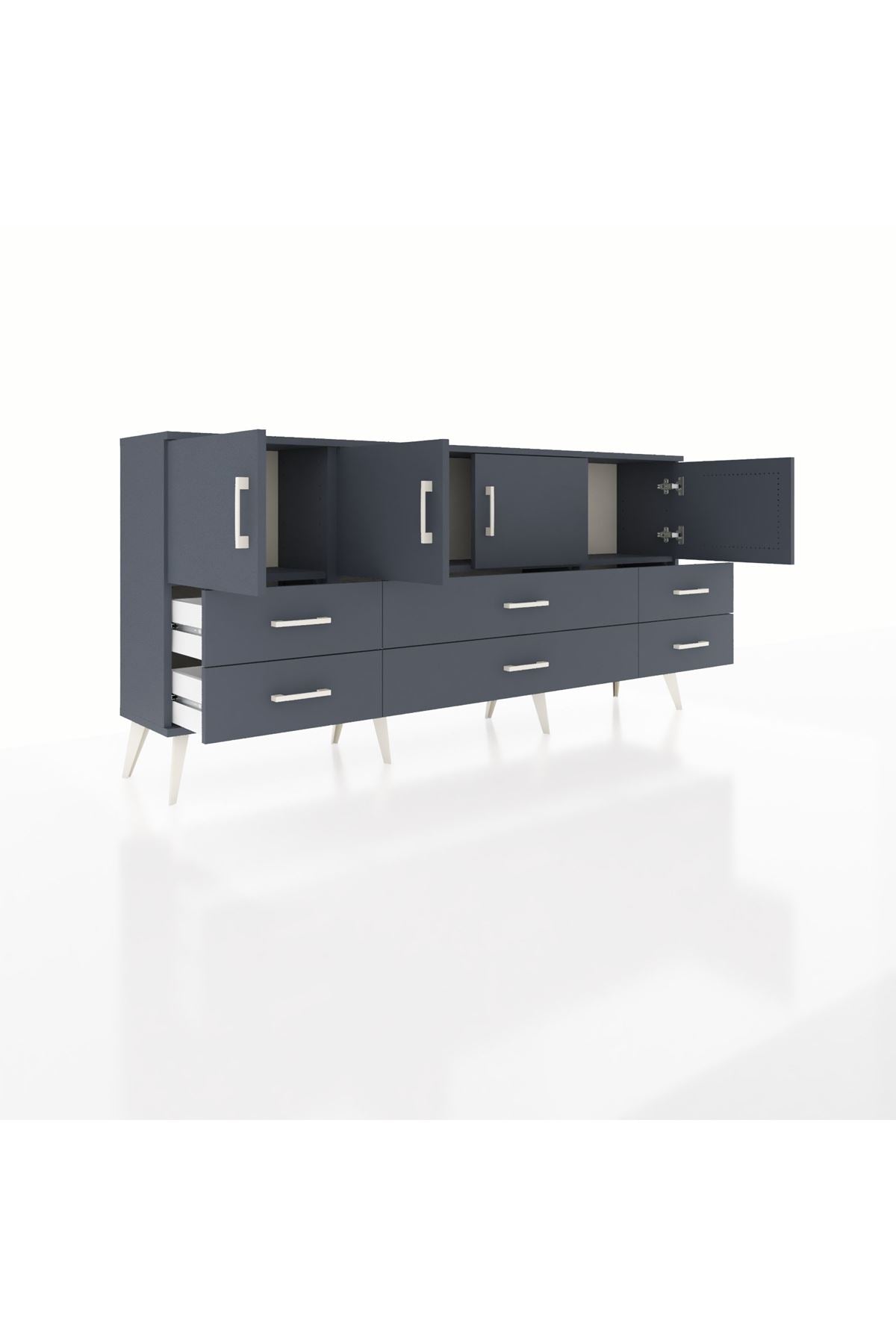 Arges Konsol 3 Raflı 6 Çekmeceli 4 Kapaklı 176x30x83 - S148M004V17A