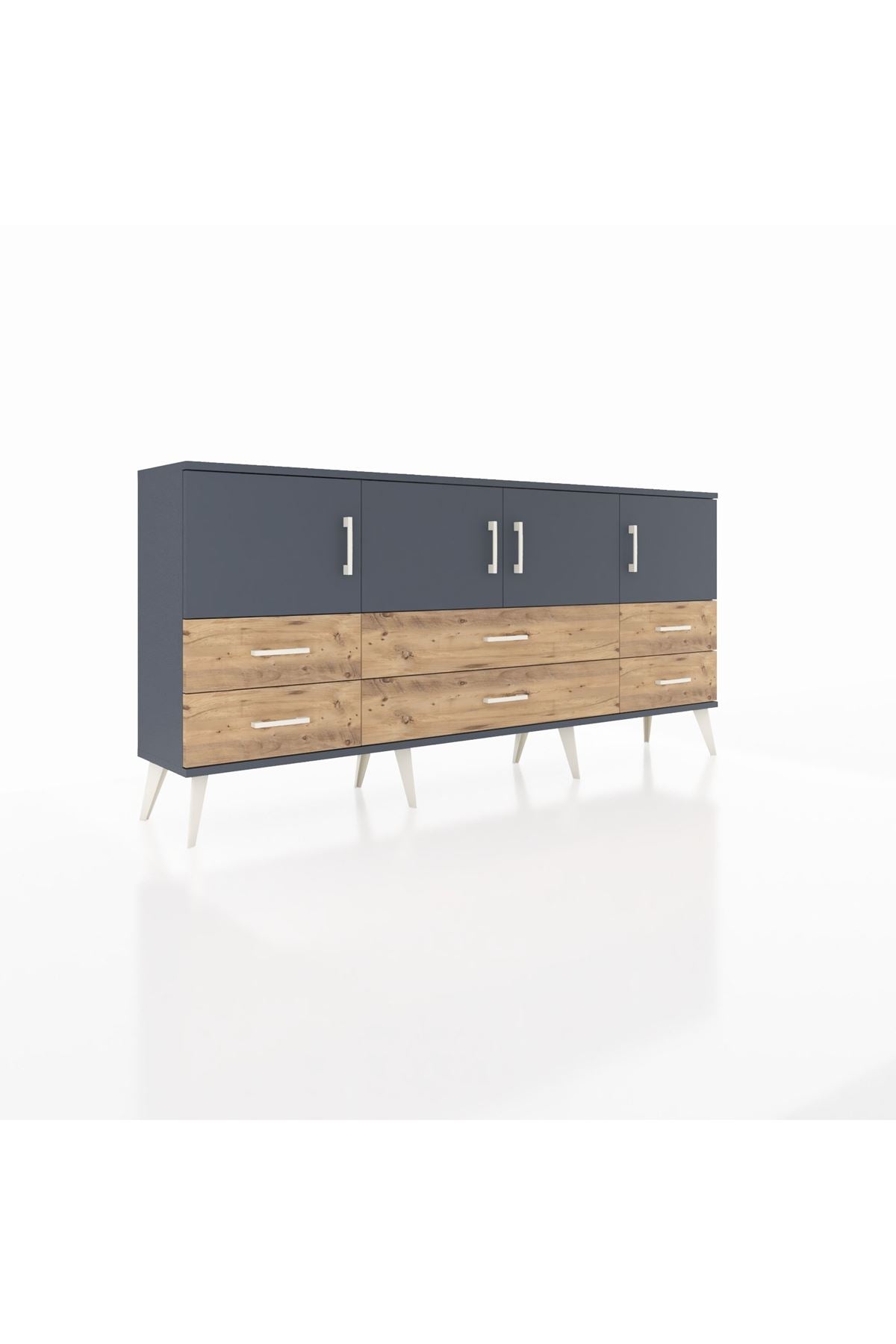 Arges Konsol 3 Raflı 6 Çekmeceli 4 Kapaklı 176x30x83 - S148M004V18A