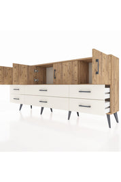 Arges Konsol 3 Raflı 6 Çekmeceli 4 Kapaklı 176x30x83 - S148M004V19A