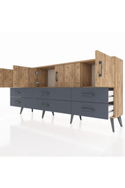 Arges Konsol 3 Raflı 6 Çekmeceli 4 Kapaklı 176x30x83 - S148M004V20A