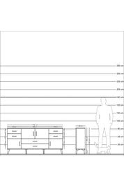 Arges Konsol Tek Raflı 6 Çekmeceli 4 Kapaklı 176x30x83 - S148M005V02A