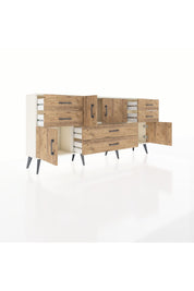 Arges Konsol Tek Raflı 6 Çekmeceli 4 Kapaklı 176x30x83 - S148M005V03A