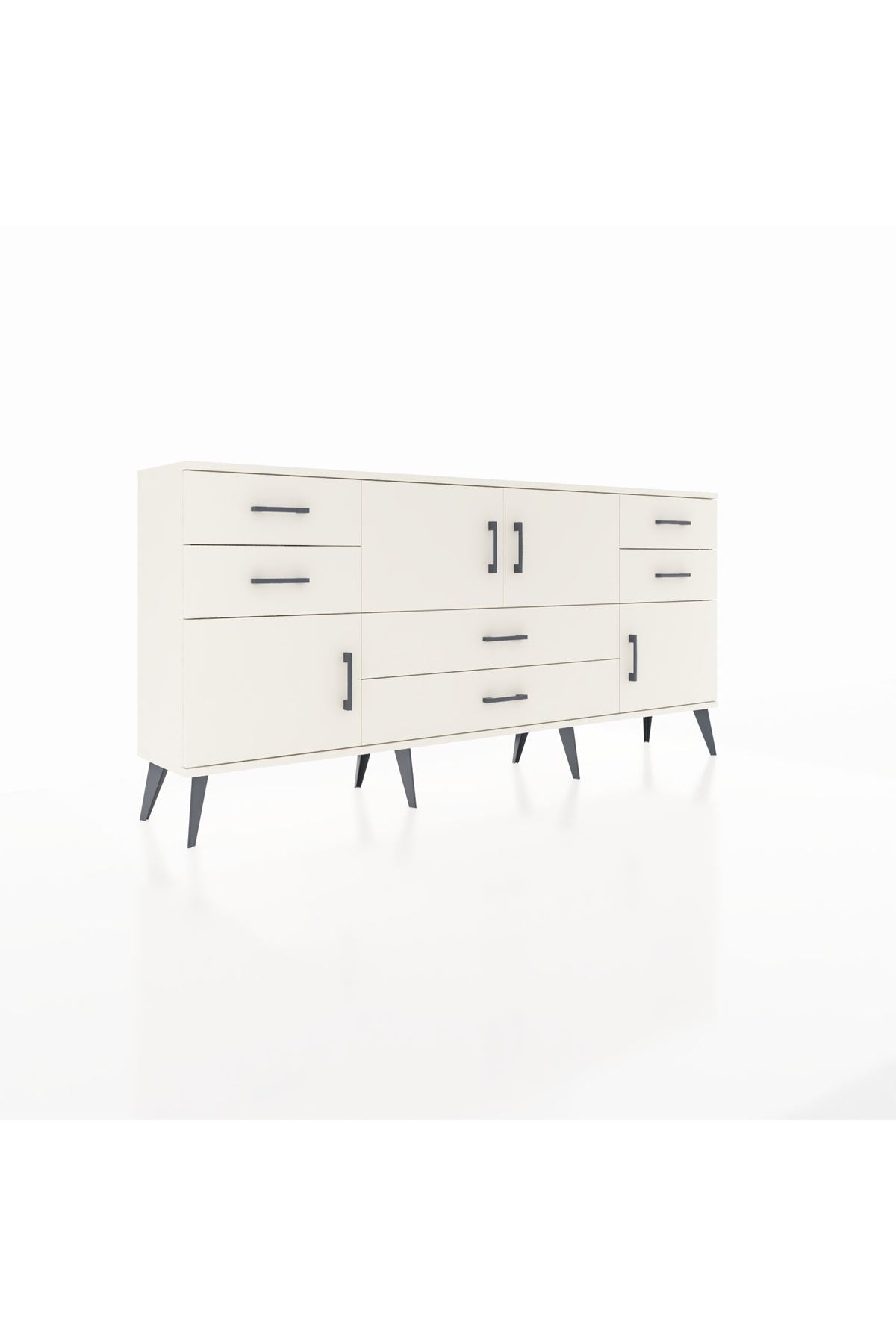 Arges Konsol Tek Raflı 6 Çekmeceli 4 Kapaklı 176x30x83 - S148M005V04A