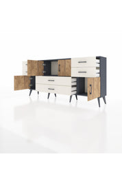 Arges Konsol Tek Raflı 6 Çekmeceli 4 Kapaklı 176x30x83 - S148M005V10A