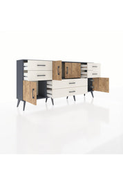 Arges Konsol Tek Raflı 6 Çekmeceli 4 Kapaklı 176x30x83 - S148M005V10A