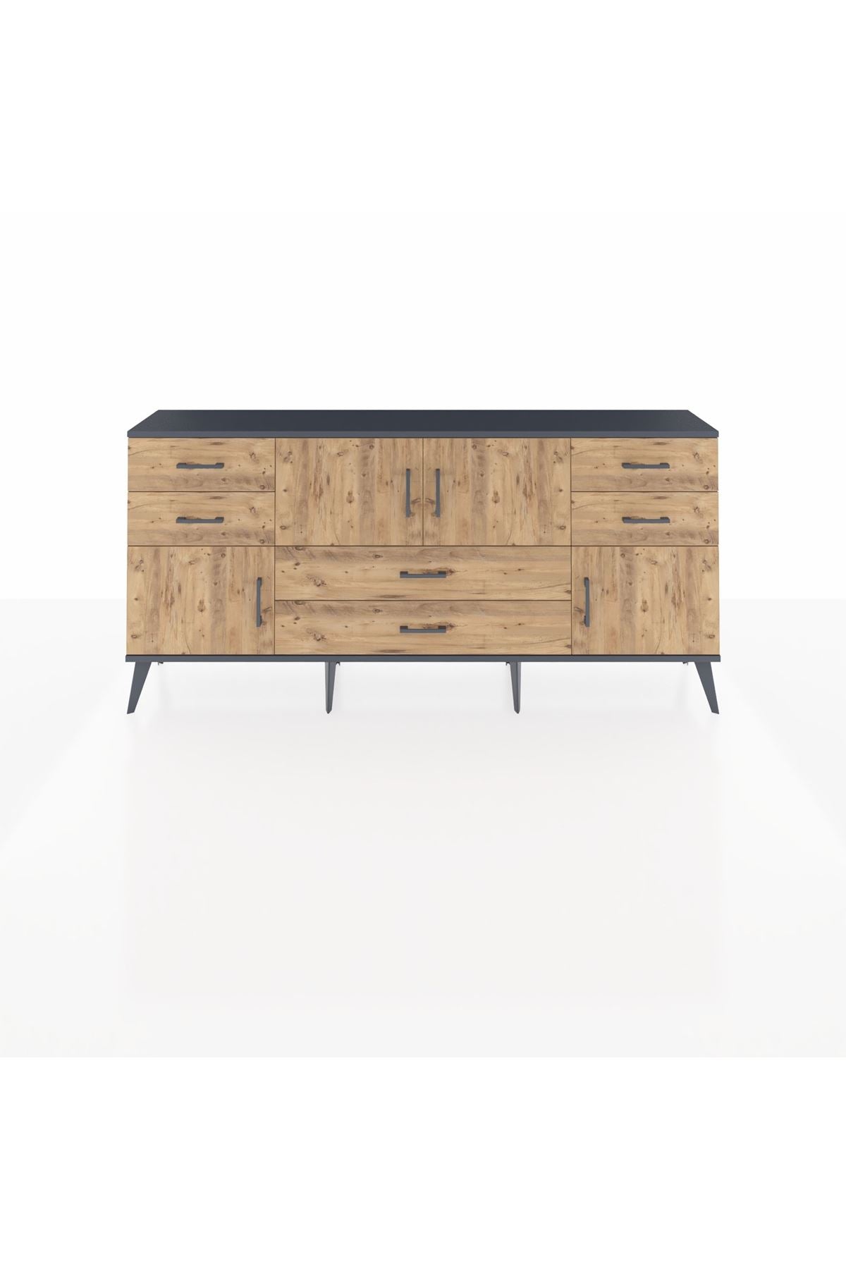 Arges Konsol Tek Raflı 6 Çekmeceli 4 Kapaklı 176x30x83 - S148M005V12A