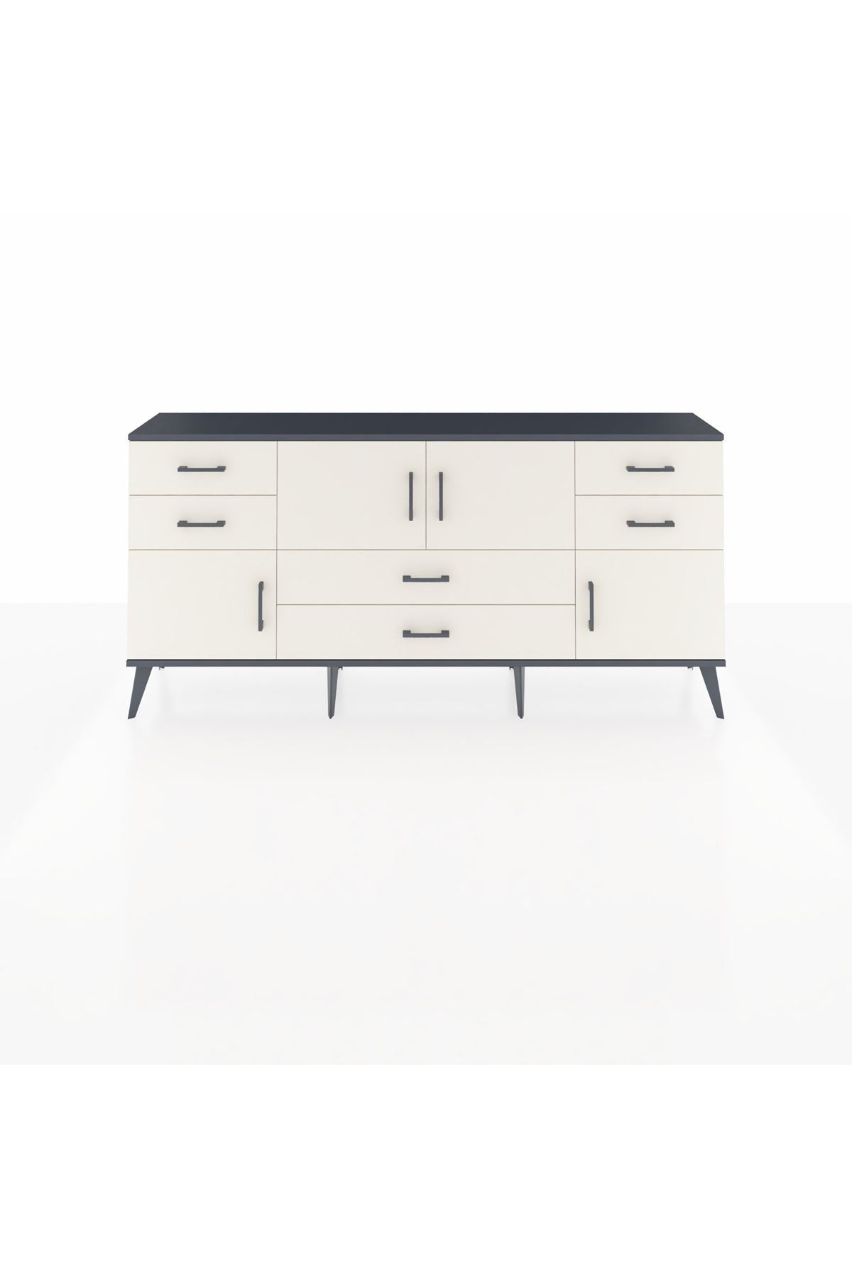 Arges Konsol Tek Raflı 6 Çekmeceli 4 Kapaklı 176x30x83 - S148M005V13A